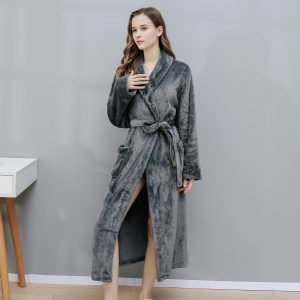 Womens Flannel Bathrobe