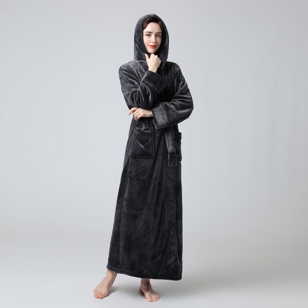 Fleece Bathrobe With Hood