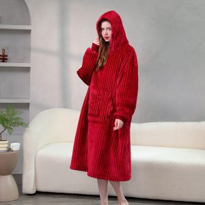 Plush Hooded Bathrobe