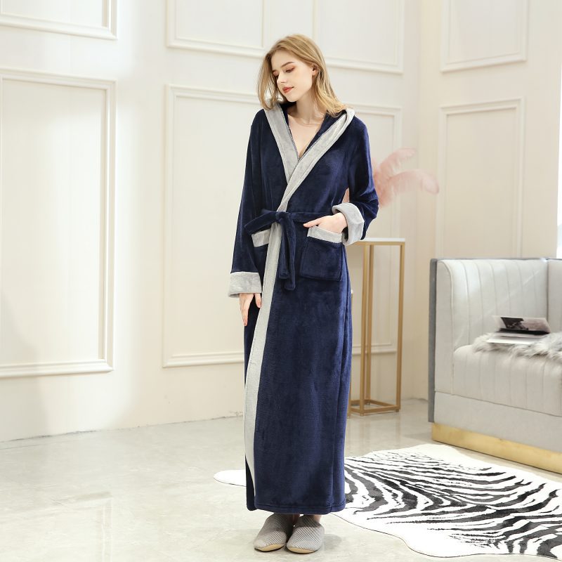 Women’s Contrast Hooded Robe